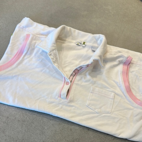 White and Pink Izod Polo Shirt - Picture 1 of 3